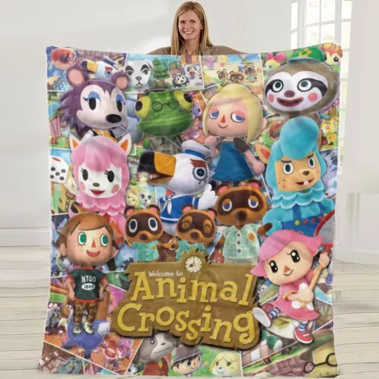 Discover Animal Crossing Blanket Throw cartoon Soft Flannel Blanket Gift For kids 50*60in
