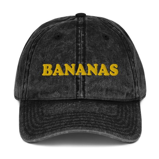 Discover Bananas Vintage Dad Hat, Unisex Yellow Embroidered Dad Hat for Banana Lovers, Cute Dad Hat, Foodie Gift, Bananas Hat, Funny Hat, Weird Hat