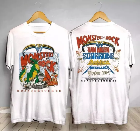 Discover Vintage Monsters of Rock Tour 1988 T-Shirt Tour Halen Van Gift Fans Tee Unisex