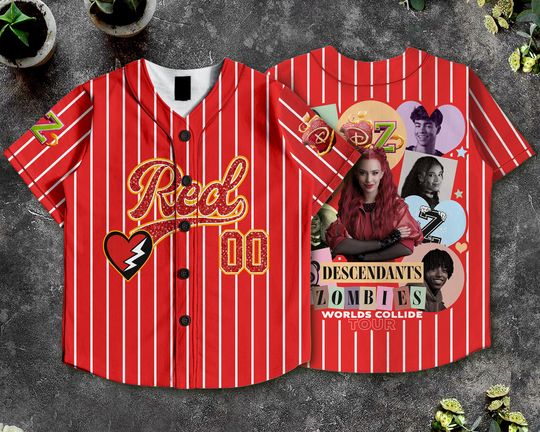 Discover Custom Descendants Zombies Worlds Collide Tour Kids and Youth Baseball Jersey, Aldult Unisex Varsity Baseball Jersey