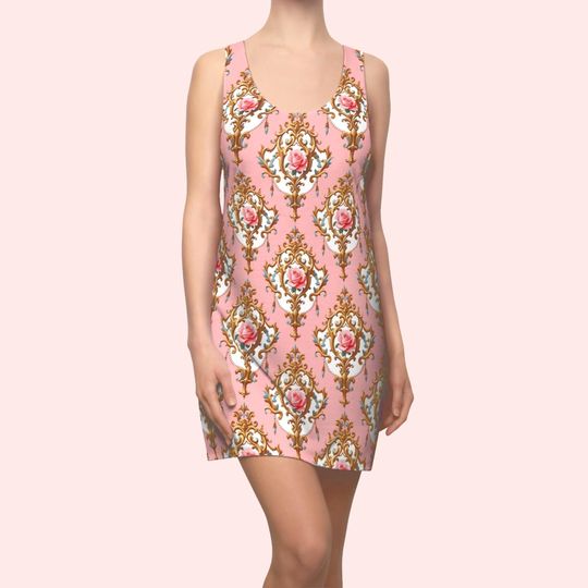Discover Baroque Rose Diamante Sleeveless Tank Dress