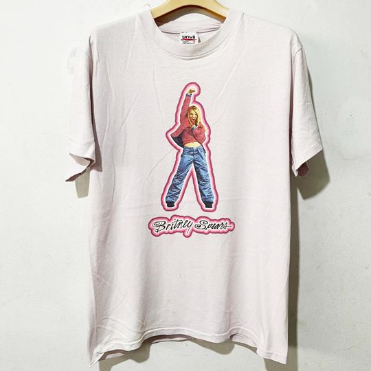 Discover Vintage 90s Britney Spears Shirt Size S 1999 Baby One More Time Tour Tee, Pop Star Tee