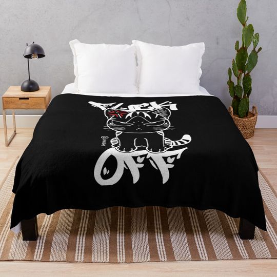 Discover Fuck Off Angry Pussy Cat Throw Blanket