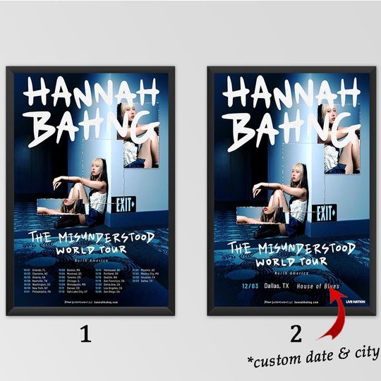 Discover Custom Poster - Hannah Bahng 2025  The Misunderstood World Tour Poster
