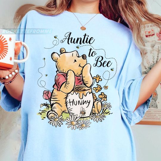 Discover Auntie to Bee Shirt, Disneyyy Pooh-Inspired Pregnancy