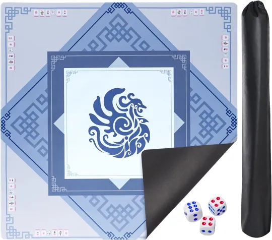 Discover Large Mahjong Mat with Black Carrying Bag, Anti-Slip and Noise Reduction Table