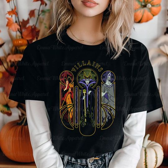 Discover Disneyyy Villains Distressed Panel Portrait Shirt, Disneyyy Friends Shirt, Disneyyland Villains Halloween Shirt, Magicc Kingdom WDW Shirt, TGSC922