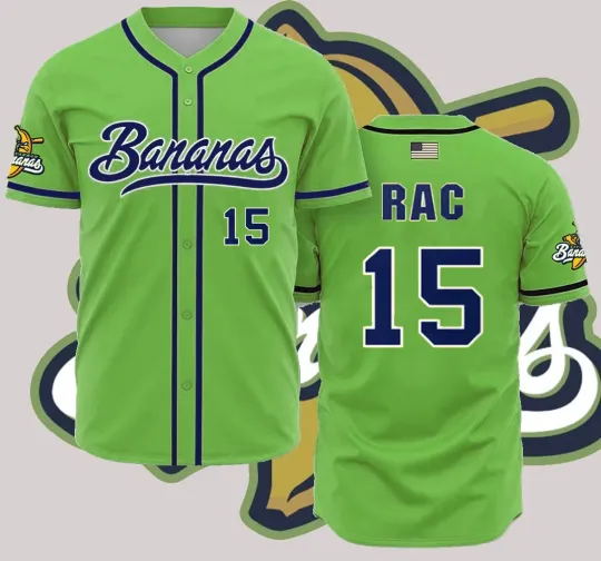 Discover Collection Savannah Bananas #15 Baseball Jersey Green Shirt