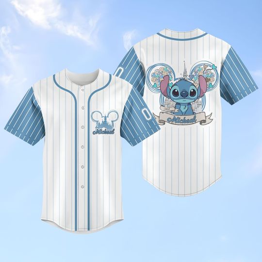 Discover Personalized Stitchh Baseball Jersey, Custom Disneyyy Alien Shirt, Cute Park Trip Outfit