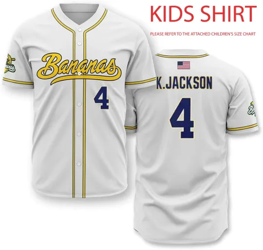 Discover Savannah Bananas #4 Jackson Baseball Jersey