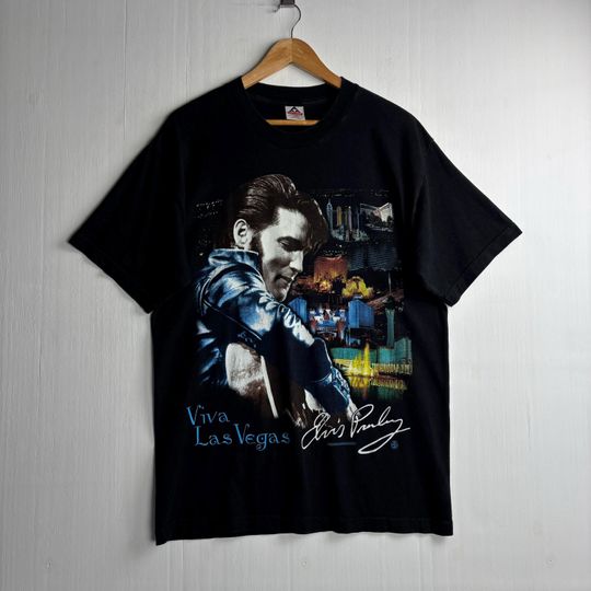 Discover Vintage 1997 Elvis Presley T Shirt Black Viva Las Vegas Size L