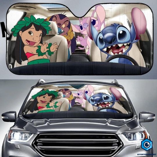 Discover Lilo and Stitchh Auto Car Sunshade, Ohana Means Family Car Sunshade, DisneyTrip Car Windshield, Stitchh Lover Gift