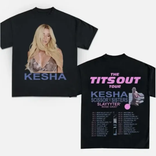 Discover Kesha 2025 Concert Shirt, 2025 Kesha the Tits Out Tour Tshirt
