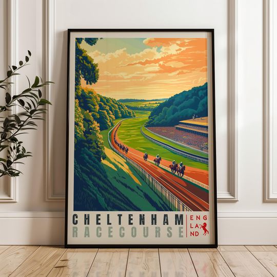 Discover Cheltenham Racecourse Travel Poster