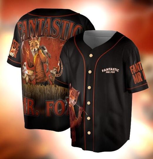 Discover Retro Fantastic Mr. Fox Baseball Jersey, Fantastic Mr. Fox Retro Jersey