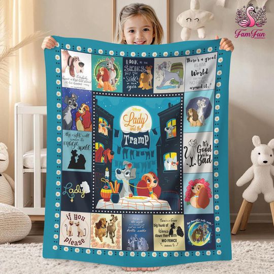 Discover Ladyy And The Trampp Fleece Blanket | Ladyy And The Trampp Blanket | Ladyy And The Trampp Movie Blanket | Christmas Blanket