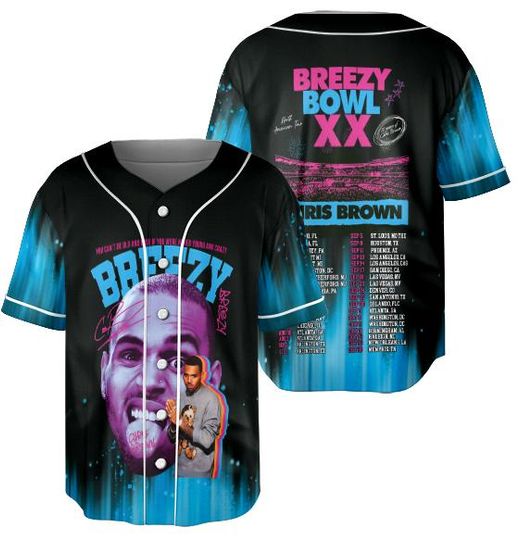 Discover Chris Brown Breezy Bowl Tour Jersey, Tour Breezy Bowl XX 2025 Shirt