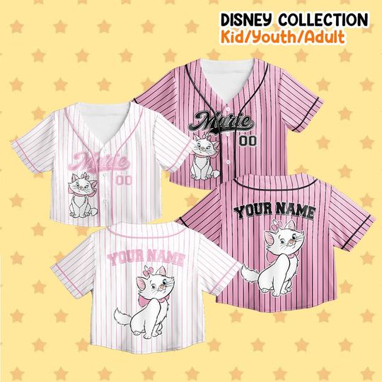 Discover Personalize Disneyyy Cute Cat Marie Women Crop Jersey, Disneyyland Croptop Jersey, Baseball Team, Cute Cat Birthday, Gift for Disneyyy Fans