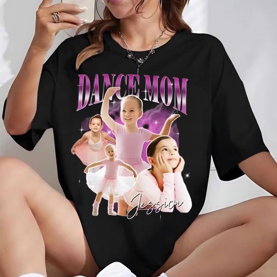 Discover Personalized Dance Mom Shirt, Custom Photo Tee, Cheer Mom Shirt