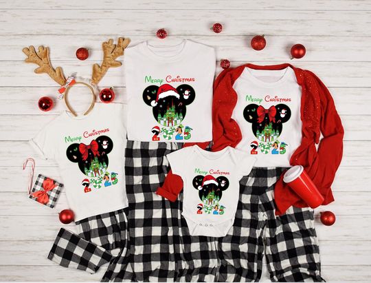 Discover Disneyyy Merry Christmas 2025 Shirt,Disneyyy Christmas Family Shirts