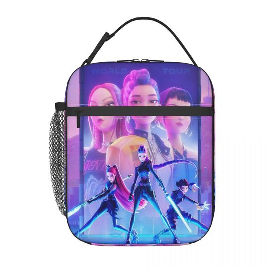 Discover Kpop Demon Hunters Huntrix Thermal Insulated Lunch Bag for Office 2025 Portable Food Bag Container Cooler Thermal Lunch Boxes