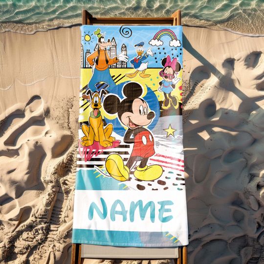 Discover Custom Mickeyy And Friends Beach Towel, Custom Mickeyy and Co Summer  Beach Towel, Custom Disneyyy, Kids towel, Summer Gift, Disneyyland Trip