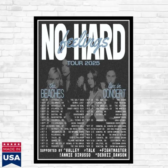 Discover The Beaches No Hard Feelings Tour 2025 Poster
