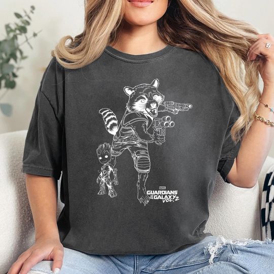 Discover Marvelll Guardians of the Galaxyy Rockett & Groott T-Shirt