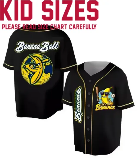Discover Savannah Bananas Baseball Jersey - Adults, Kids and Youth Full Size TMB5638