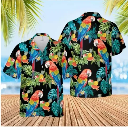 Discover Tropical Parrots 3d Hawaii Shirt Halloween Gift Christmas Gift Over Print 3D