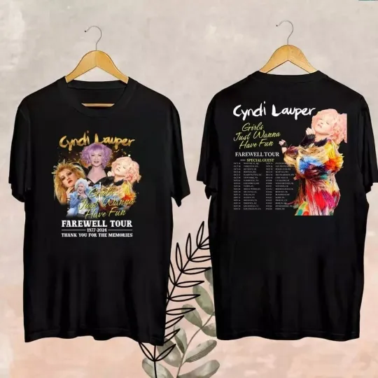 Discover 2024 Cyndi Lauper Girl Just Wanna Have Fun Farewell Tour Shirt