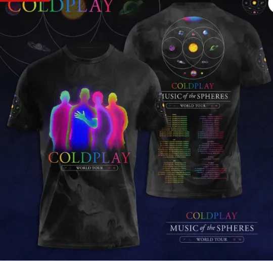 Discover Coldplay Music Of The Spheres Tour-2025 North American Tour 3D shirt
