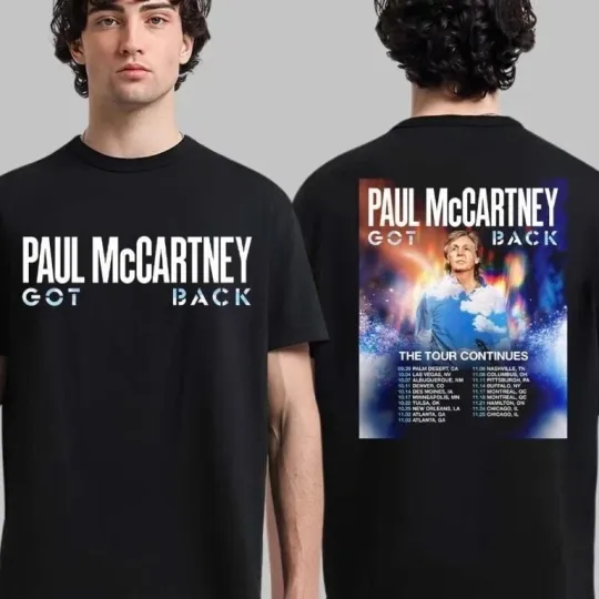 Discover P mccartney Got Back Tour 2025 North America Two Sided T-Shirt