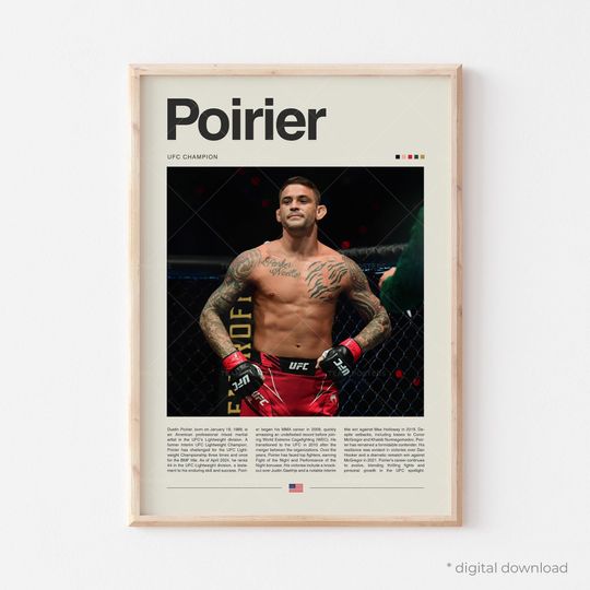 Discover Dustin Poirier Minimalist Poster, Vintage Dustin Poirier Poster