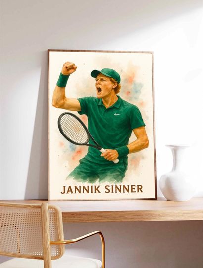 Discover Jannik Sinner Poster | Tennis Wall Art | Inspirational Sports Print | Boy Room Decor
