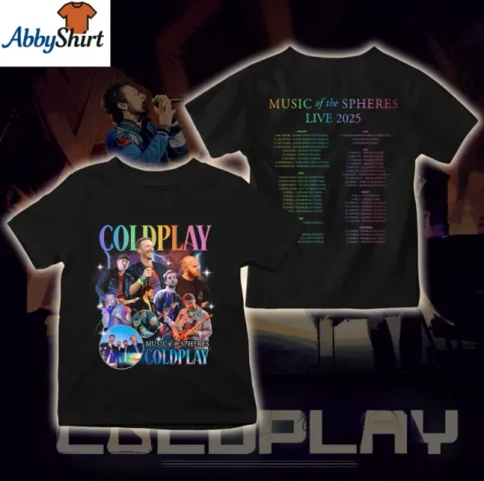 Discover Coldplay Music of the Spheres World Tour 2025 Band Shirt