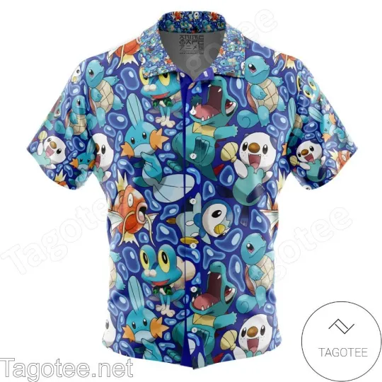 Discover Water Type Starters PKM Hawaiian Shirt, Short Sleeve Hawaiian Shirt For Men