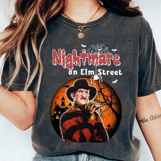 Discover Comfort Colors Nightmare On Elm Street Shirt, Retro 90s Halloween Horror Movies