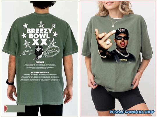 Discover Chris Brown Shirt, Breezy Bowl XX Tour Tee, Chris Brown Album Shirt, Chris Brown Merch