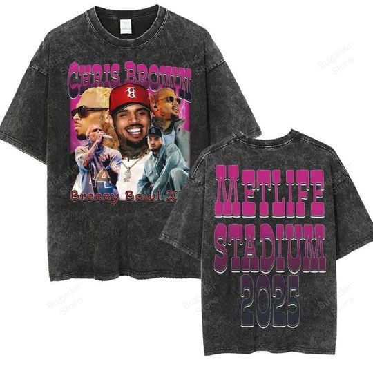 Discover Rapper Breezy Bowl XX Tour 2025 Vintage shirt, Chris Brown Merch