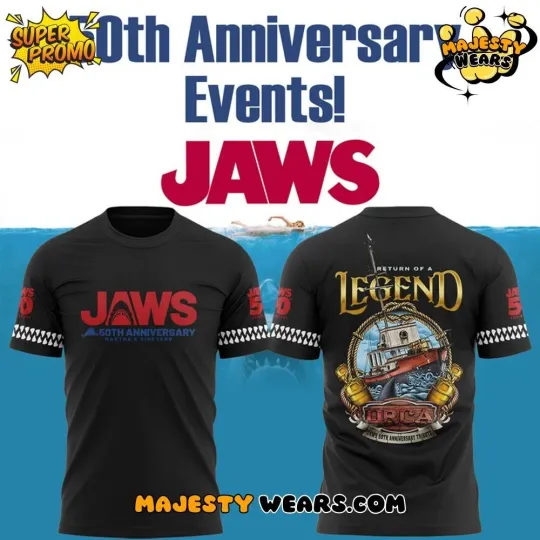 Discover Boston city Red Sox JAWS 50th Anniversary Events 2025 T-shirt