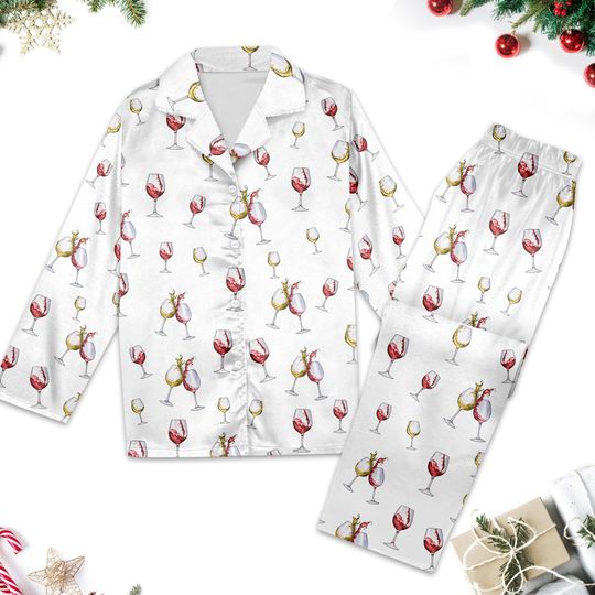 Discover Wine Glass Pajama Set, Cocktail Pajamas Set