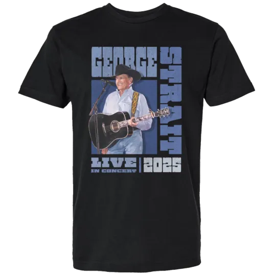 Discover George Strait 2025 Black Photo Tour T-shirt