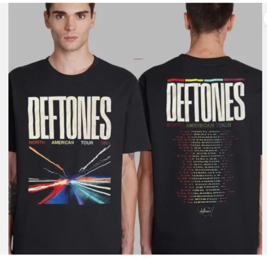 Discover Deftone North American Tour 2025 Merch Tour Dates Two Sides Unisex T-Shirt