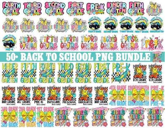Discover 50+ Retro Coquette Back to School Digital Bundle Kindergarten First Grade Second Grade Teacher PNG