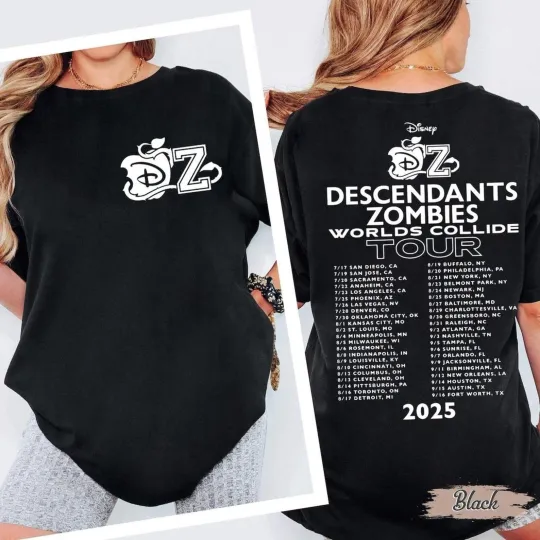 Discover Descendants Zombies Worlds Collide Tour T-Shirt,  Summer Music Festival 2025
