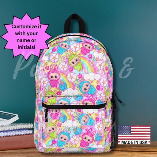 Discover Kawaii Rainbow Bubu Backpack - Cute Pastel Monster Kids School Bag