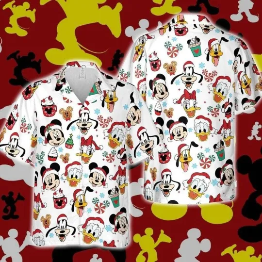 Discover Mickeyy Friends Disneyyy Christmas Hawaiian Shirts Candy Merry Xmas