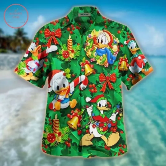 Discover Donald Duckk Hawaiian Disneyyy Premium Christmas Celebratory Edition Theme Shirt