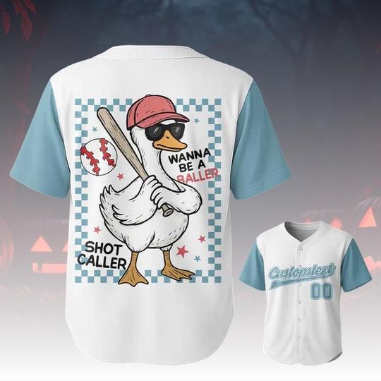 Discover Personalized Silly Goose Baseball Jersey, Funny Goose Cosplay Shirt, Meme Jersey Top